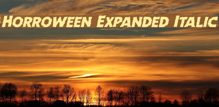 Horroween Expanded Italic Font examples