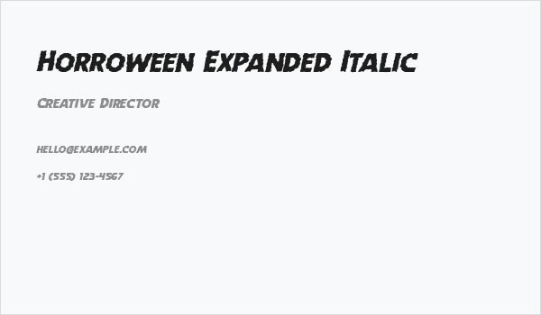 Horroween Expanded Italic Business Card