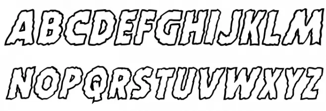 Horroween Outline Italic Polices MAJUSCULES