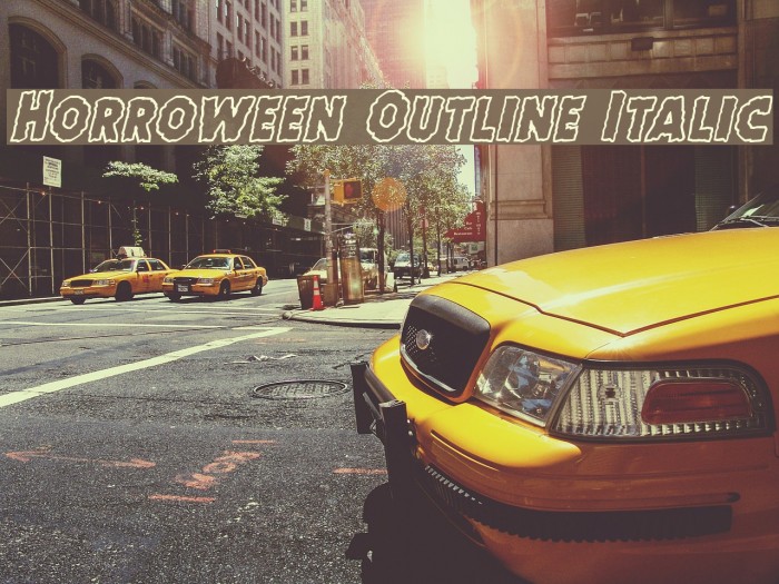 Horroween Outline Italic Example 3