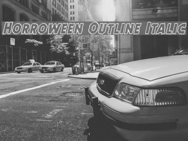 Horroween Outline Italic Font examples