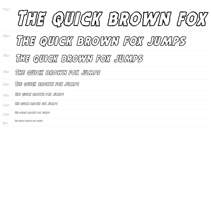 Horroween Outline Italic Waterfall