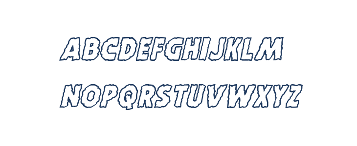 Horroween Outline Italic Lowercase