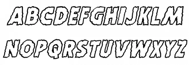 Horroween Outline Italic Fuentes MINÚSCULAS