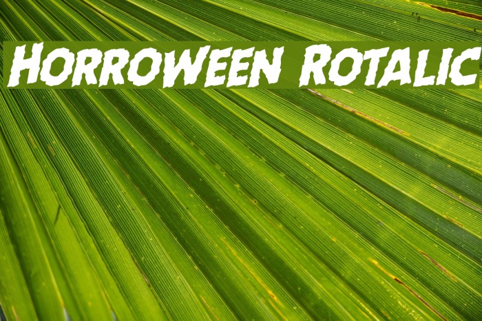 Horroween Rotalic Font examples