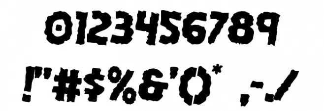 Horroween Rotated 2 Font OTHER CHARS