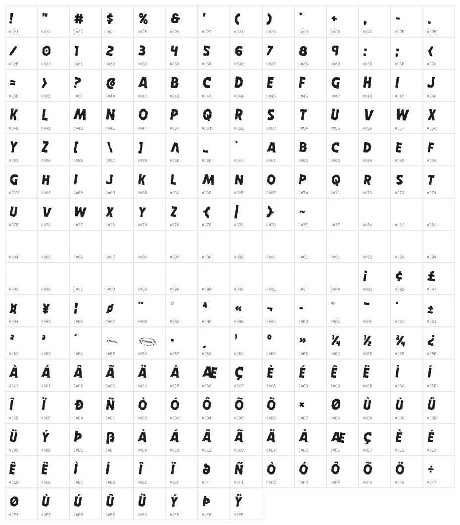 Horroween Rotated 2 Character Map