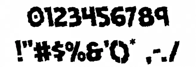 Horroween Rotated Font OTHER CHARS
