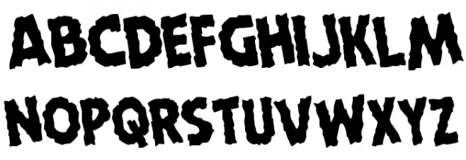Horroween Rotated Шрифта ВЕРХНИЙ