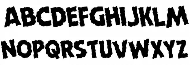 Horroween Rotated Schriftart Kleinbuchstaben