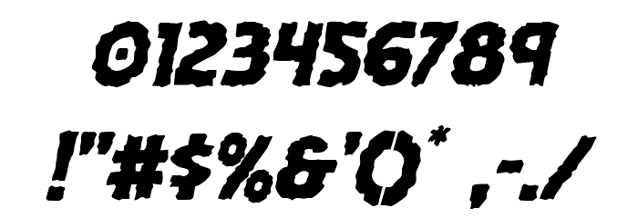Horroween Staggered Italic フォント その他の文字