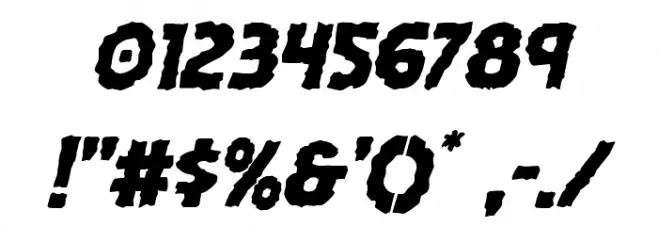 Horroween Staggered Italic フォント その他の文字