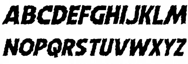 Horroween Staggered Italic Schriftart Groß