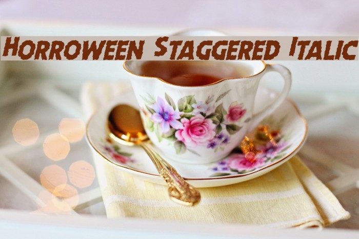 Horroween Staggered Italic フォント examples