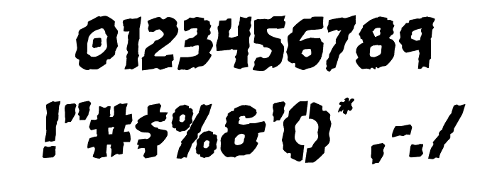 Horroween Staggered Rotalic Font OTHER CHARS