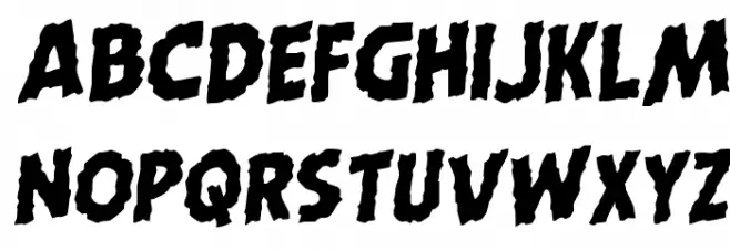 Horroween Staggered Rotalic Polices MAJUSCULES