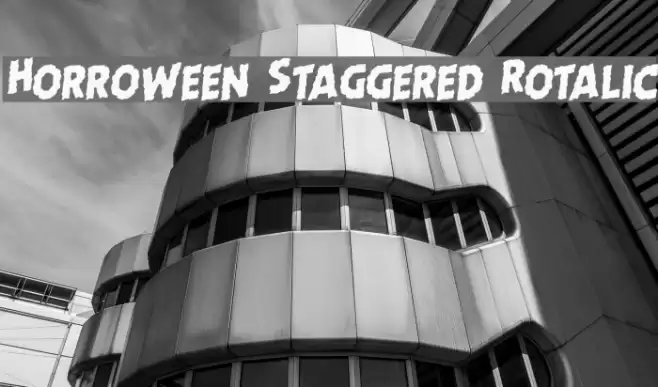 Horroween Staggered Rotalic Font examples