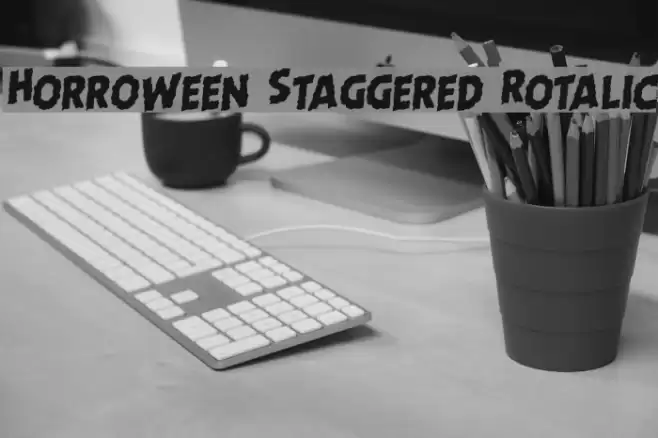 Horroween Staggered Rotalic Font examples