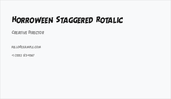 Horroween Staggered Rotalic Business Card