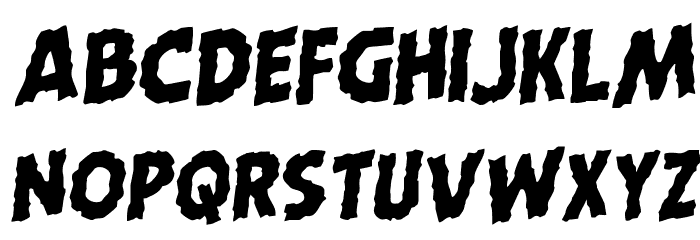 Horroween Staggered Rotalic Font LOWERCASE