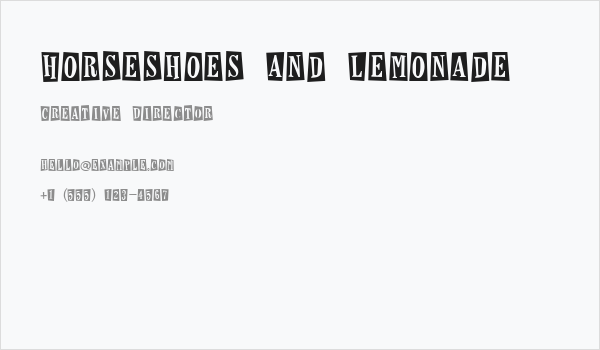 Horseshoes And Lemonade Business Card