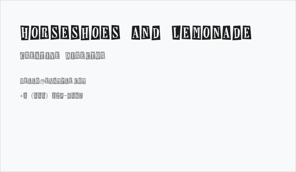 Horseshoes and Lemonade Business Card