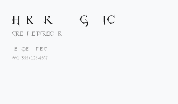 Horst Roman Gothic Business Card