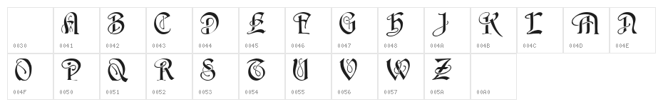 HorstCaps Caps:001.001 Character Map