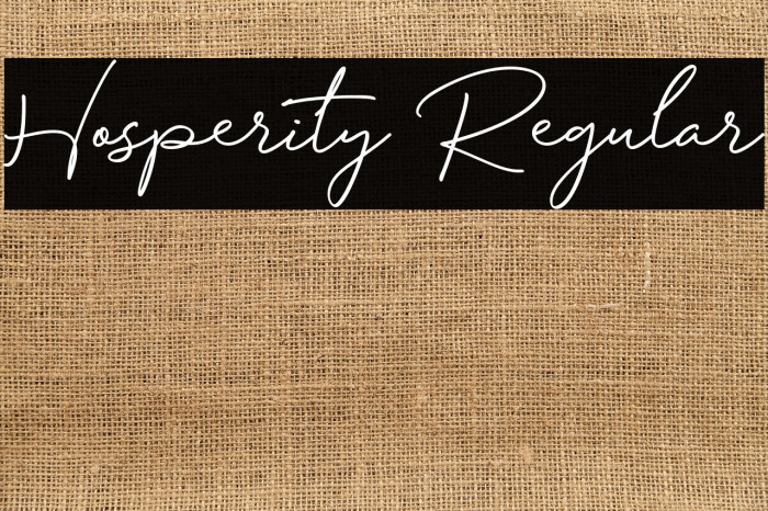 Hosperity Regular Font examples