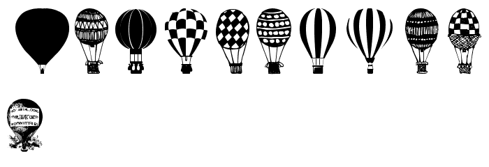 Hot Air Balloons Font OTHER CHARS