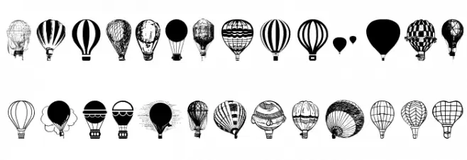 Hot Air Balloons 字体 大写