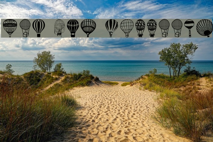 Hot Air Balloons Font examples