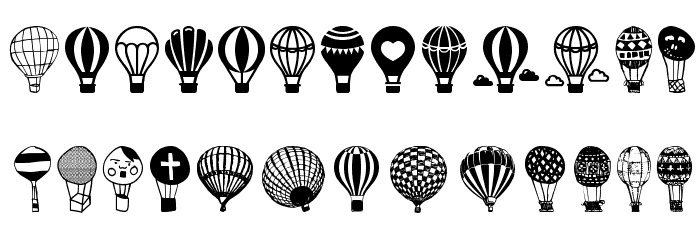 Hot Air Balloons Font LOWERCASE