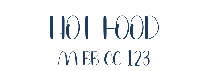 Hot Food Font Preview