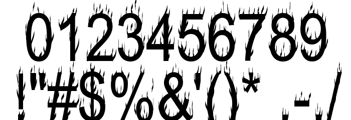 Hot, Hot, Hot Burning Font OTHER CHARS