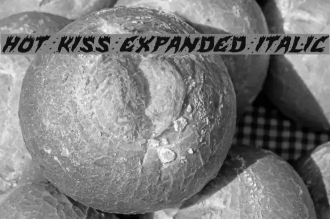 Hot Kiss Expanded Italic Font examples