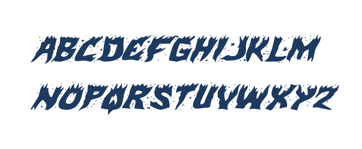 Hot Kiss Expanded Italic Lowercase