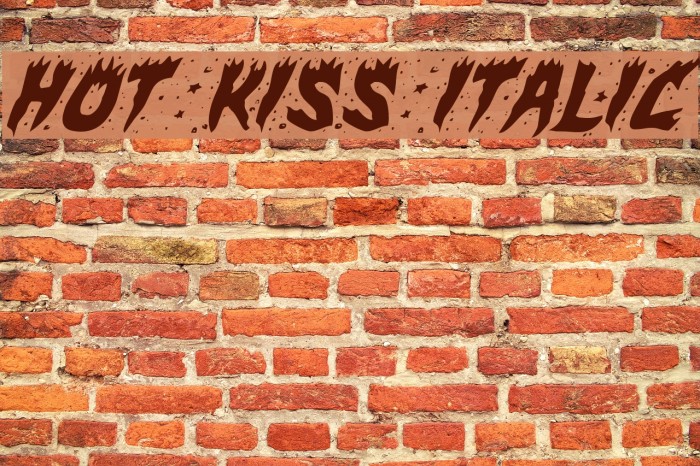 Hot Kiss Italic Font examples