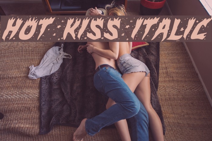 Hot Kiss Italic Font examples