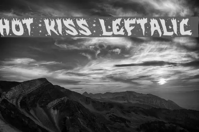 Hot Kiss Leftalic Font examples