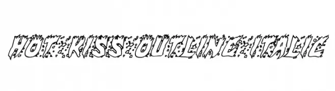 Hot Kiss Outline Italic  フリーフォントのダウンロード
