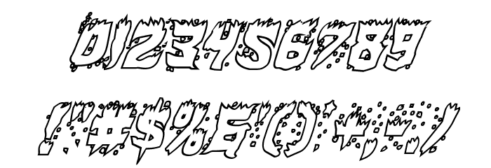Hot Kiss Outline Italic Font OTHER CHARS