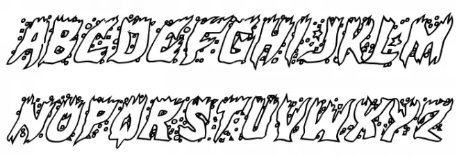 Hot Kiss Outline Italic 字体 大写