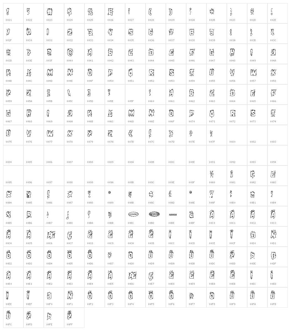 Hot Kiss Outline Character Map