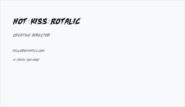 Hot Kiss Rotalic Business Card