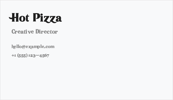 Hot Pizza Business Card