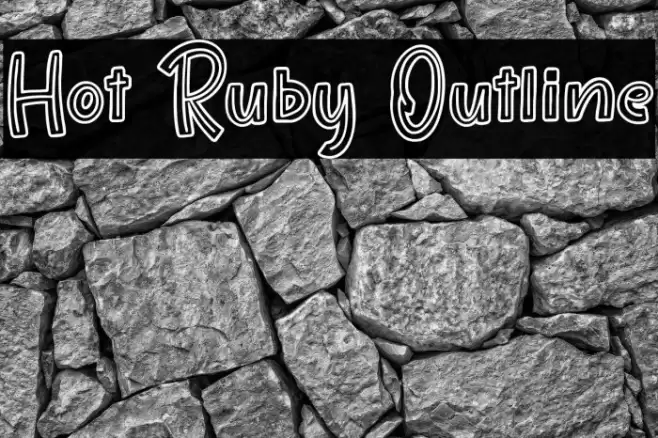 Hot Ruby Outline Font examples