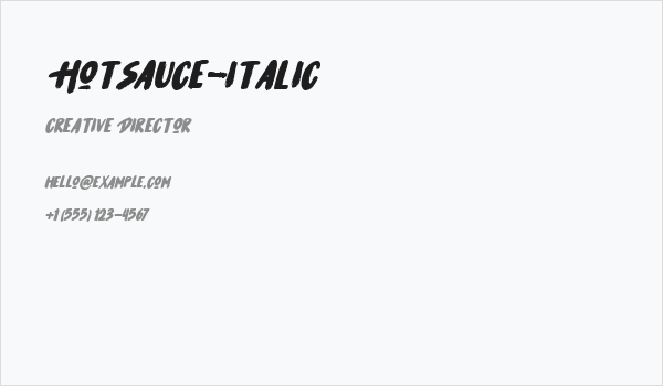 HotSauce-Italic Business Card
