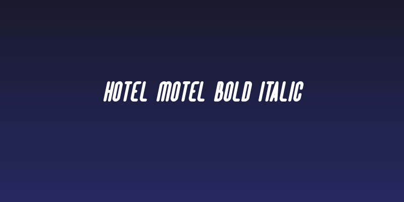Hotel Motel Bold Italic Social Header
