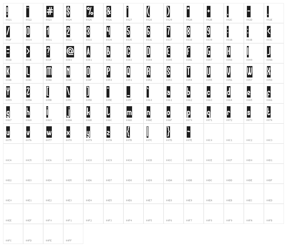 Hotel Motel-Inverse Character Map